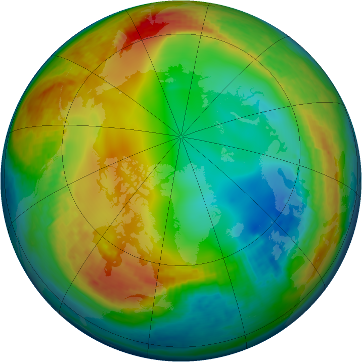 Arctic ozone map for 11 January 2003